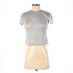 C&M Collection Gray Textured Knit Top Zip Back